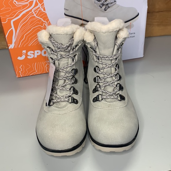 NIB Women’s JBU JSport Bluestone Winter Boots Stone White Memory Foam - Picture 5 of 5